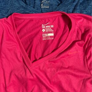 Two Nike Dri-FIT Pink and Blue Tees
